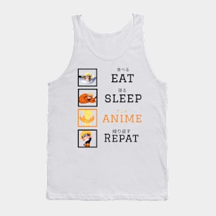 Cut Naruto eat sleep anime repat tshirt Tank Top